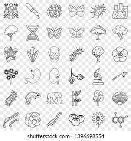 Wildlife icons set. Outline style of 36 wildlife vector icons for web for any design
