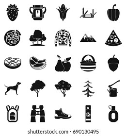 Wildlife icons set. Simple set of 25 wildlife vector icons for web isolated on white background