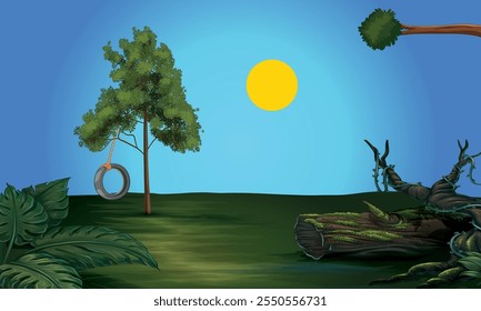 Wildlife Dschungel Hintergrund Vektorgrafik