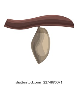 Icono de larva salvaje vector de dibujos animados. Seda de café. Seda natural