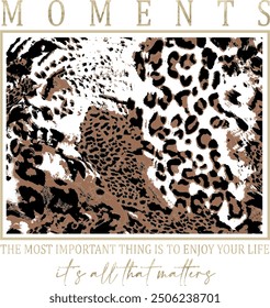 wildlife leopard abstract graphic print t-shirt vector luxury trendy