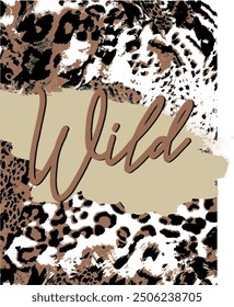 wildlife leopard abstract graphic print t-shirt vector luxury trendy