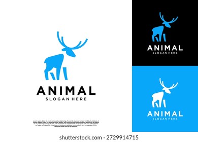 wildlife logo with deer shape, symbol of vigilance, ecosystem balance, vector graphic