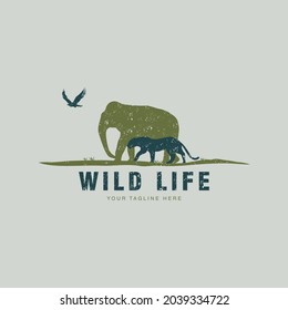 WILDLIFE LOGO , SAFARI LOGO VECTOR ,  Africa Logo Template, Elephant, Tiger, Bird Logo, Animals 
