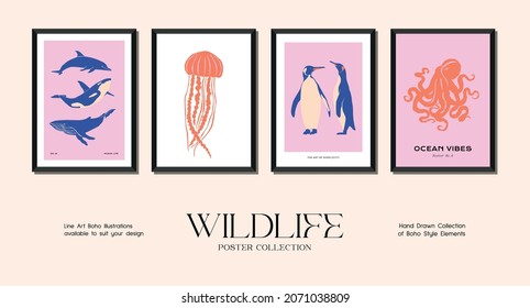 Wildlife Minimalistic Print Poster Collection