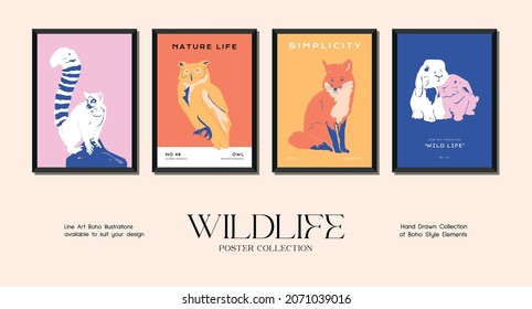 Wildlife Minimalistic Print Poster Collection