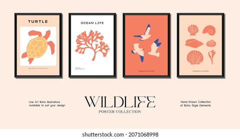 Wildlife Minimalistic Print Poster Collection