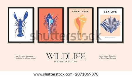 Wildlife minimalistic print poster collection