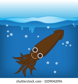 wildlife natural ocean squid in sunshine day