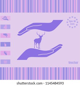 wildlife nature care vector icon suitable for theme of ecology, defenders of nature. Flat design style