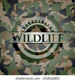 Wildlife on camouflaged texture. Vector Illustration. Detailed.