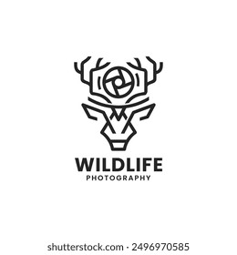 Wildlife Photography minimalist line art logo design