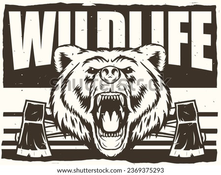 wildlife poster with bear head mascot
