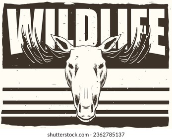 wildlife poster with deer head mascot