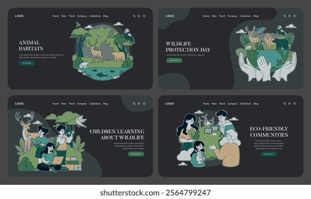 Wildlife Protection Day illustration. This artwork promotes awareness and action towards the conservation of wildlife, highlighting the relationship between humans and nature. It inspires global