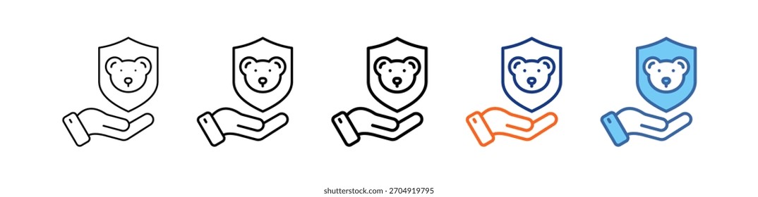 Wildlife Protection Different Set Vector Icon