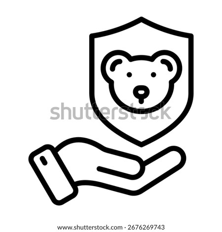 Wildlife Protection Icon Line Vector Illustration