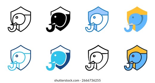 Wildlife Protection icon set multiple style collection 
