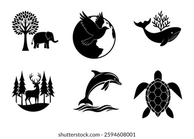  Wildlife Protection Silhouette vector Bundle