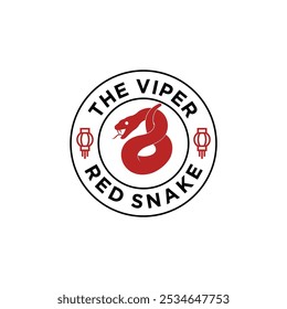 Wildlife Red Snake icon vector illustration