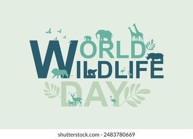 Wildlife Safari Vielfalt und Ökologie von Grasland Savanne, Silhouette der Wildtierfamilie, Umwelt- und Wildtierschutz, Nationalpark in Afrika, Eco Friendly und World Wildlife Day.