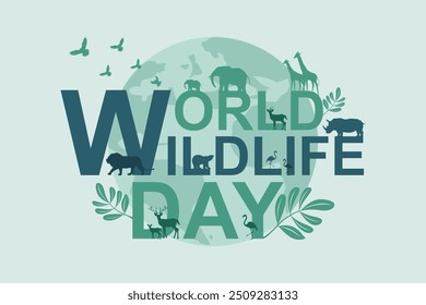 Wildlife Safari Vielfalt und Ökologie der Grasland Savanne, Silhouette der Wildtierfamilie, Umwelt-und Wildtierschutz, Nationalpark in Afrika, Umweltfreundlich und Welt Wildtiertag.