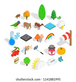 Wildlife sanctuary icons set. Isometric set of 25 wildlife sanctuary vector icons for web isolated on white background