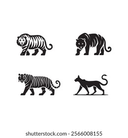 wildlife, silhouette, tiger, animal, predator, 