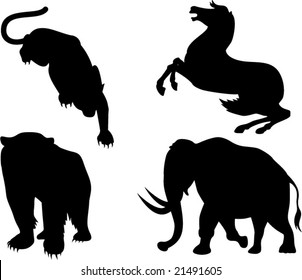 Wildlife silhouettes