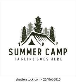 Wildlife Summer Camp Camping Logo Activities Emblem Badge Illustration