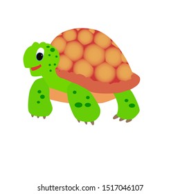 Wildlife was tortoise. Turtle green, vector turtle, animal on transparent background.