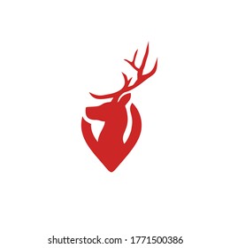 Wildlife Track Illustration Deer Pin Logo