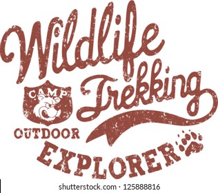 Wildlife trekking - print for children wear