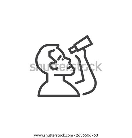 Wildlife Watch line icon. linear style sign for mobile concept and web design. Person with binoculars outline vector icon. Symbol, logo illustration. Vector graphics