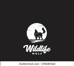 Plantilla de diseño del logotipo del lobo salvaje
