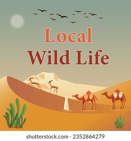Wildlife world day local Zoo set world animal day collage design with animals and nature