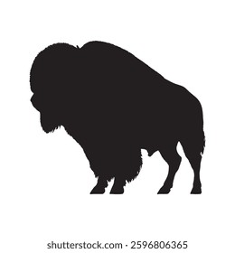 Wildlife-Inspired Bison Silhouette for Nature and Adventure Graphics - Bison Vector - Bison Icon
