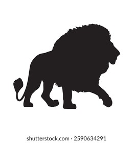 Wildlife-Inspired Lion Silhouette for Nature-Based Designs - Lion Vector - Lion Icon
