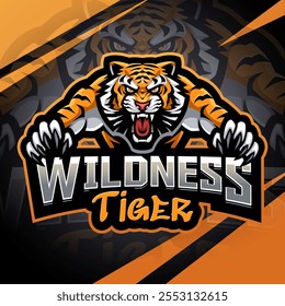 Wildness tiger esport mascot logo design