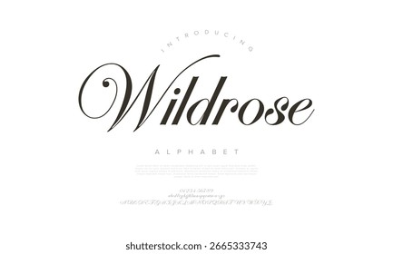 Wildrose Alphabet Elegant Script Typeface