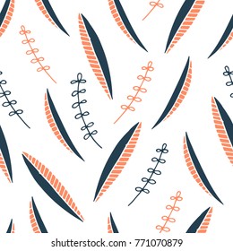 Wildwood floral seamless pattern. Vector forest print. Bright colors.