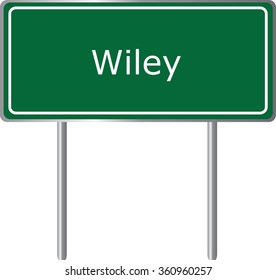 Wiley , Colorado, road sign green vector illustration, road table, USA city