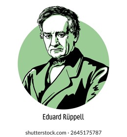 Wilhelm Peter Eduard Simon Rüppel foi um zoólogo e botânico alemão. Esta é uma ilustração vetorial desenhada à mão.