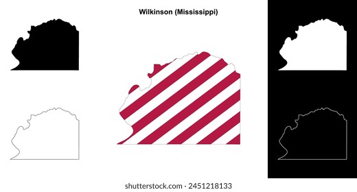 Wilkinson County (Mississippi) outline map set