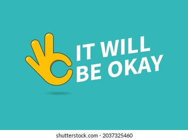 It will be okay with hand sign icon vector