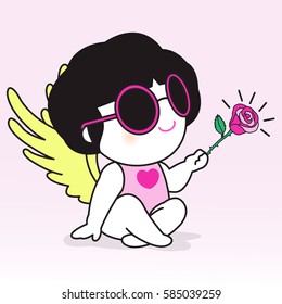 I Will Be Your Cupid And You Are Loved Concept Card Character illustration