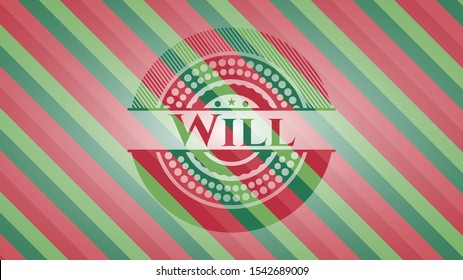 Will christmas style badge. Vector Illustration. Detailed.