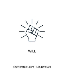 will concept line icon. Simple element illustration. will concept outline symbol design. Can be used for web and mobile UI/UX