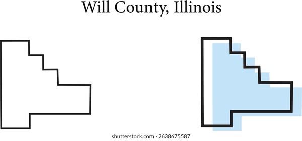 will county illinois map outline