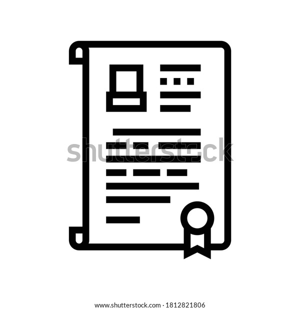 will death\
certificate line icon vector. will death certificate sign. isolated\
contour symbol black\
illustration